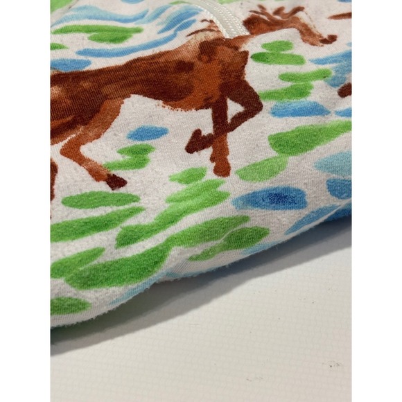 Ibkul Womens S Horse Print Long Sleeve Quarter Zip Pickleball Golf Shirt Blue - Picture 10 of 10